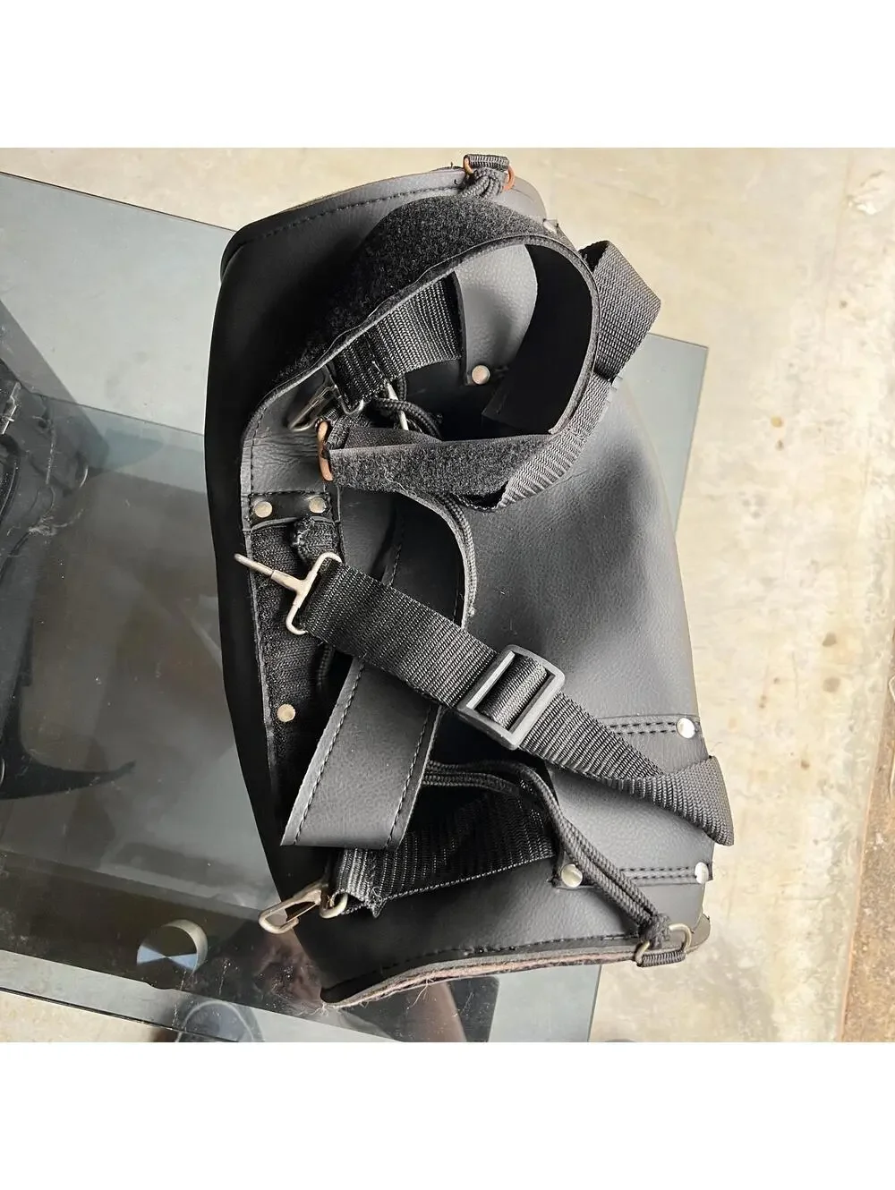 Leather Motorcycle Tank Bag with Straps